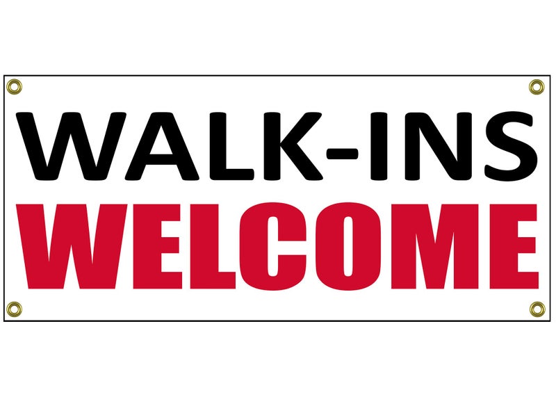 Rogue River Tactical Walk Ins Welcome Banner Retail Store Shop Business Sign 36" By 15" Hair Nails Barber